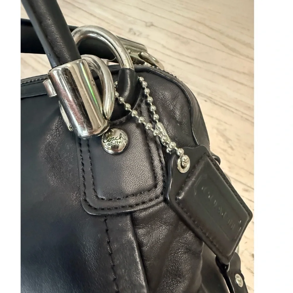 COACH Kristen Black Leather Satchel bag 22304